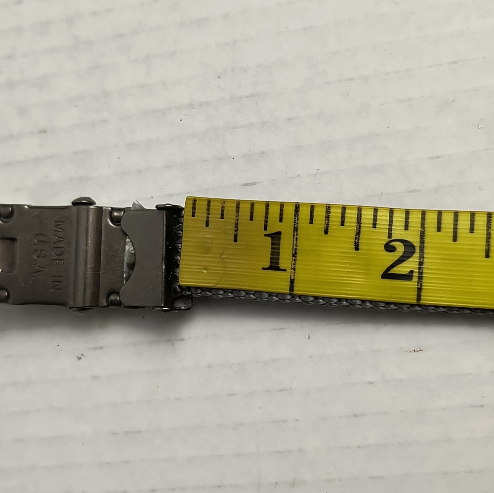Sasson Vintage Buckle Belt Gold Tone Nylon Grey Size XS - Picture 4 of 6